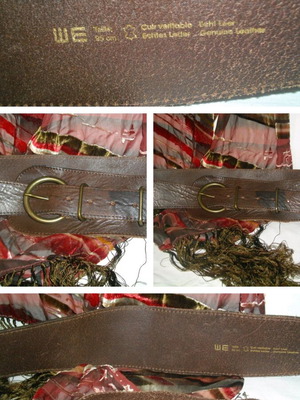 Βιντάζ ζώνη WE από γνήσιο δέρμα, σαν καινούργια, καφέ