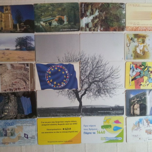 Phone cards used, pack of 20 pieces