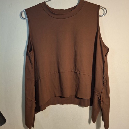 Asymmetric brown blouse like new, size L