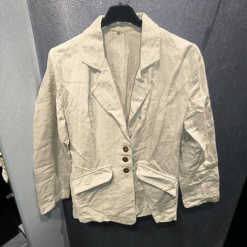 Beige linen jacket like new with wooden buttons size medium