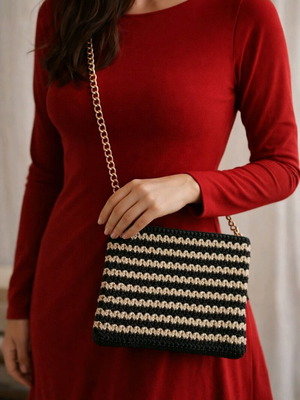 Knitted handmade crossbody bag new