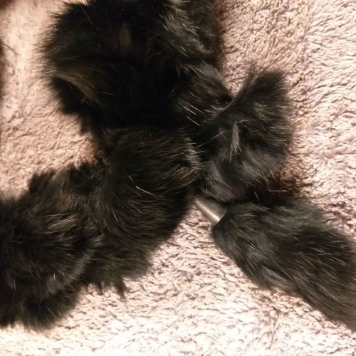 Fur scarf-collar black natural