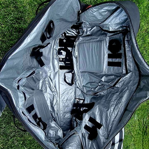 Bicycle transport bag used with padding