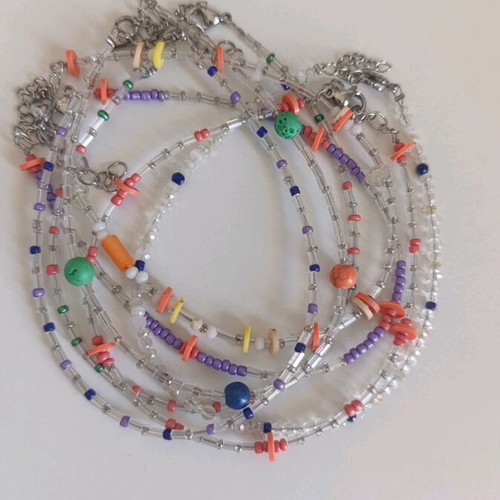 Anklets new, handmade, pack of 7 pieces