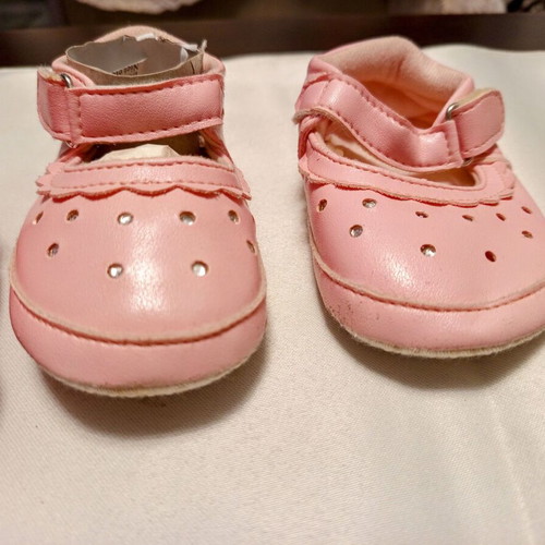 Set of 3 pairs of baby cuddle shoes used, Disney Pooh & Glam Style