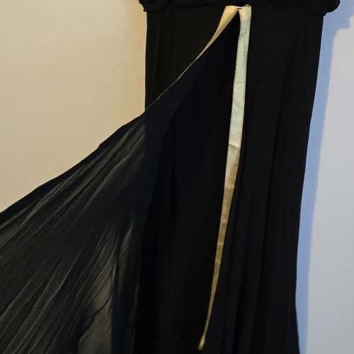 Niccha black midi evening dress like new with gold details, size M