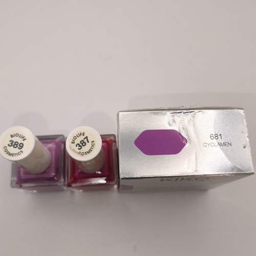 Nail Polish Set used with KIKO Milano and Biolife purple and fuchsia shades