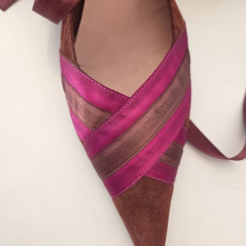 Accessoire Diffusion pointed ballet flats like new, colorful suede