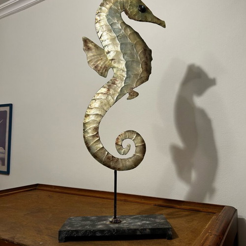 Decorative seahorse like new, capiz shell 65cm