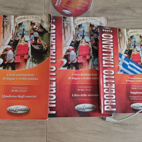 Set of 3 foreign language books Progetto Italiano Nuovo 2 Italian like new