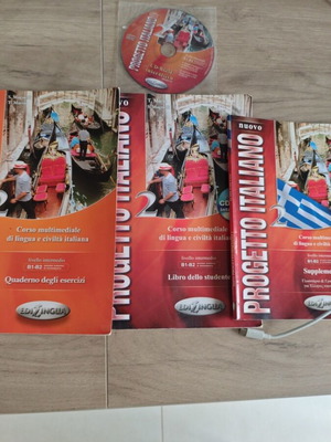 Set of 3 foreign language books Progetto Italiano Nuovo 2 Italian like new