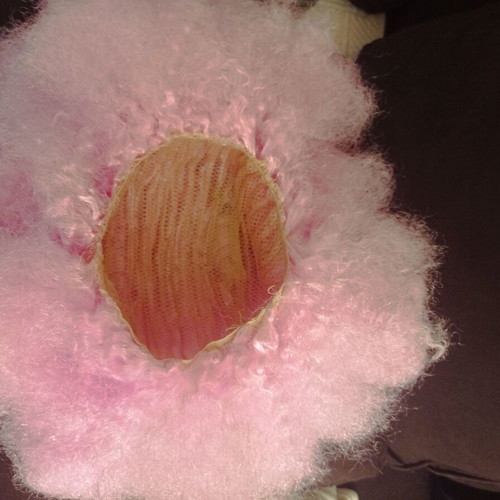 Pink afro wig large new with star-shaped glasses