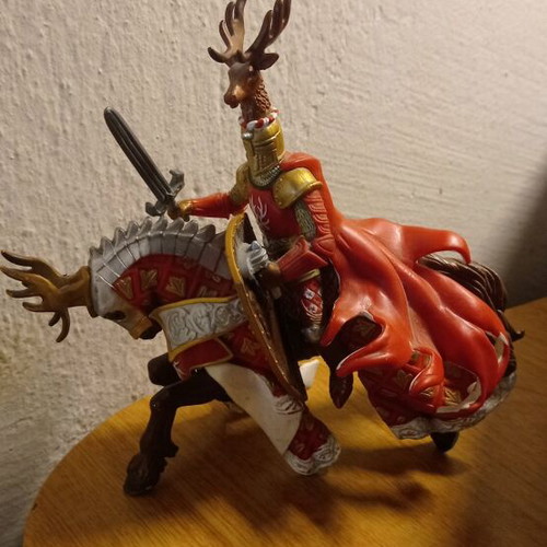 PAPO figure red knight with deer like new