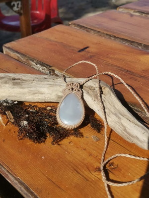 Talisman necklace with handmade opal agate from Cyprus