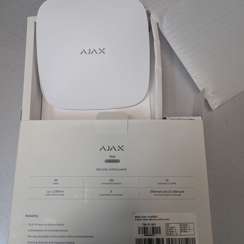 Ajax alarm hub new, central 2G/Ethernet