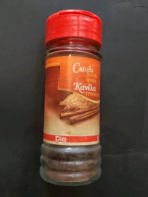 Cinnamon glass bottle vintage used from Dia supermarket