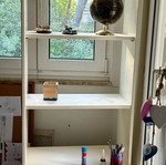 White lacquered bookcase with cabinet like new