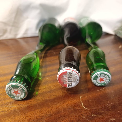 Collectible Twisted Neck Beer Bottles pack of 3 used, sealed
