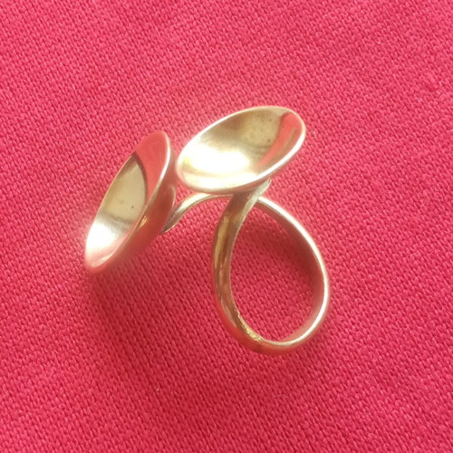 Gold-plated vintage 70's space age ring size 50 like new