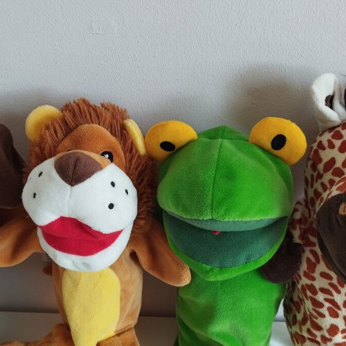 Animal puppets used, pack of 4 dolls for puppet theater