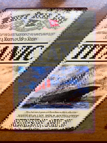 Titanic metal sign 20X30cm
