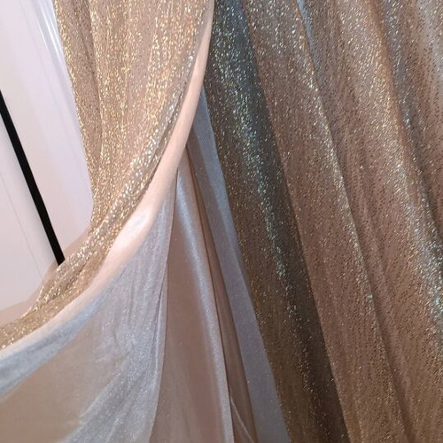 Official long dress new, gold color, fits small-medium
