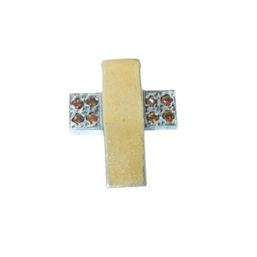 Handmade silver gold-plated 925 cross new with zircon