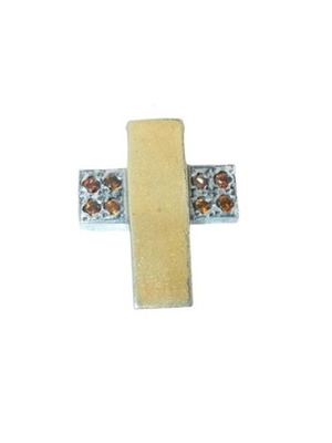 Handmade silver gold-plated 925 cross new with zircon