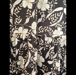 Bershka midi skirt floral with lining, black and beige
