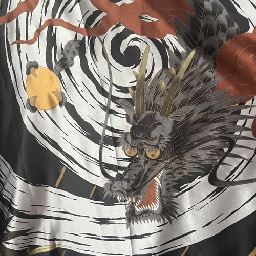 Ichiban Japanese satin kimono with dragon and tiger print