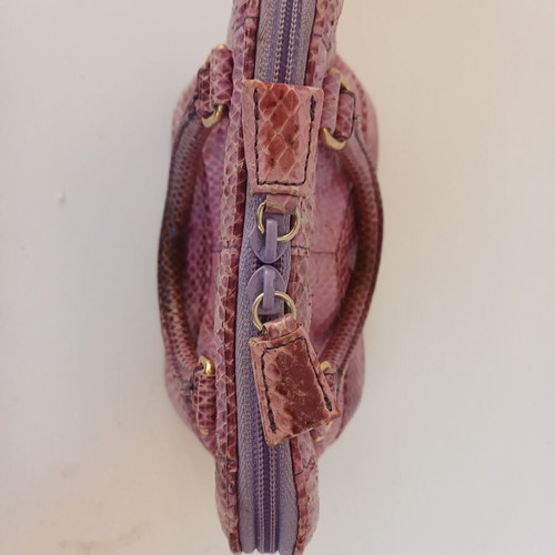 De Belle women's handbag with purple snake leather