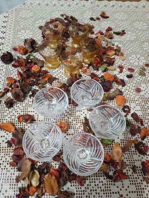 Liqueur Glasses like new, set of 20, colored and white