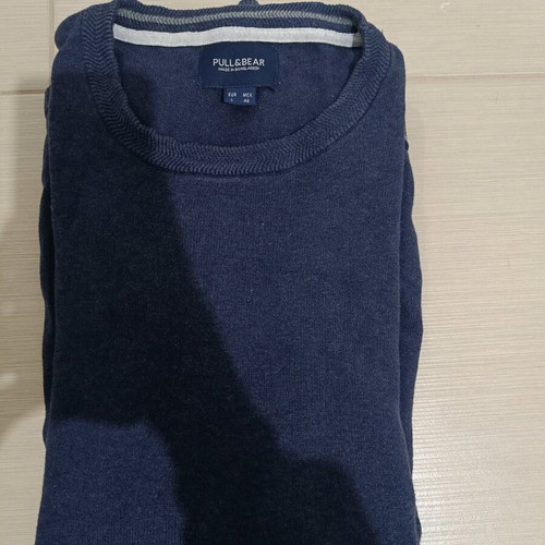 Pull and Bear men's sweater used, blue, size L, thin knit