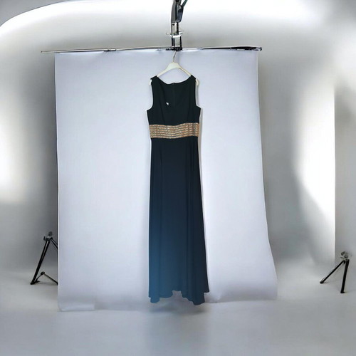 Maxi dress DK frangoulis like new, black with gold transparency, size 50