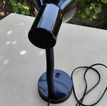 Black table lamp with flexible neck and bulb