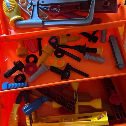 Children's tool kit used, large case with compressor and accessories