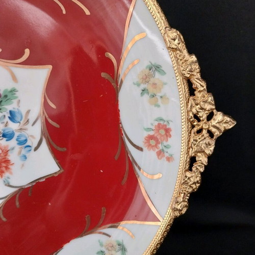 Vintage Furstenberg Germany shallow plate with metal frame