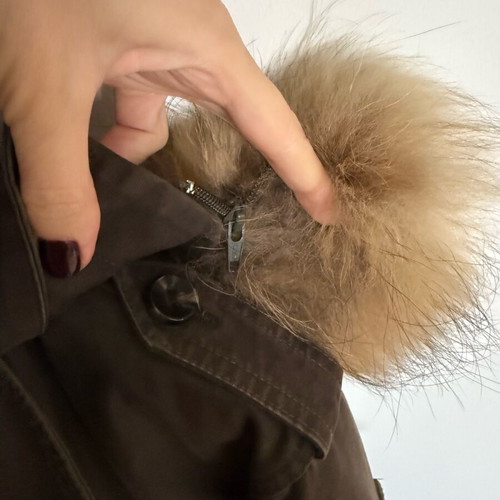 Zini jacket used, green, size S, with removable fur