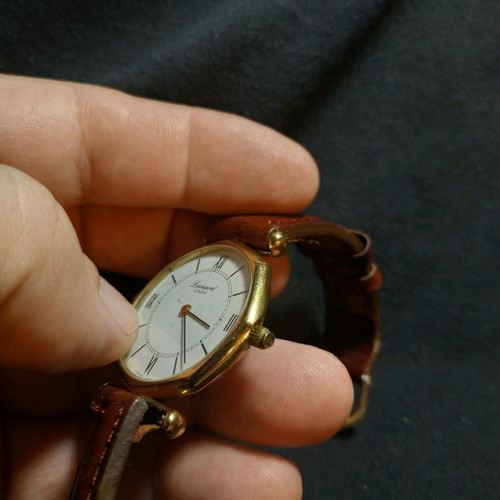 Leonard men's wristwatch used, manual wind, slim profile