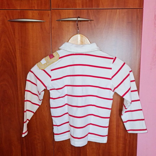 Byblos shirt for boy 6 years like new, white with red stripes
