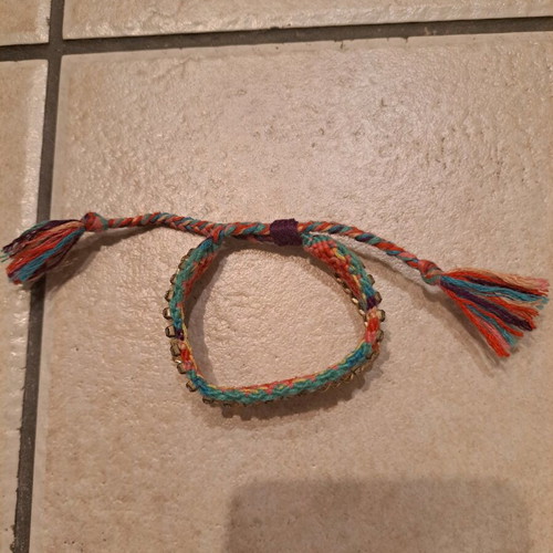 Ethnic bracelet handmade, like new, multicolored and gold