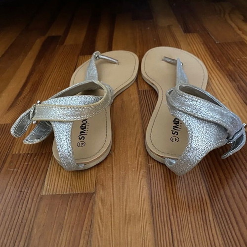 Leather sandals used gold color size 41
