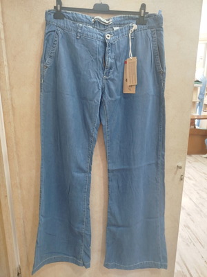 Edward Jeans cotton pants wide leg blue new