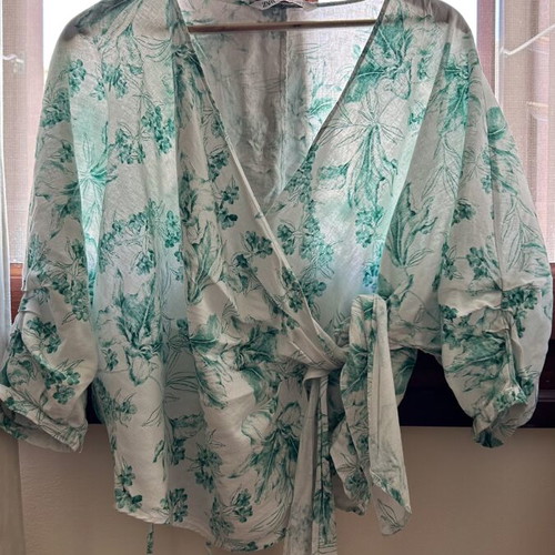 Zara wrap blouse like new, multicolor, size L