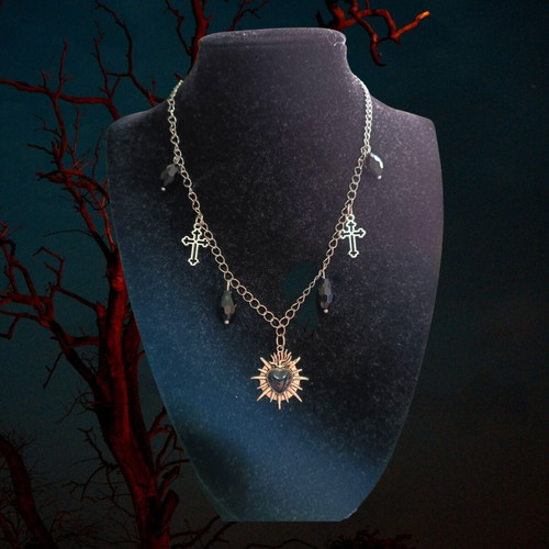 Gothic necklace new with charms and box