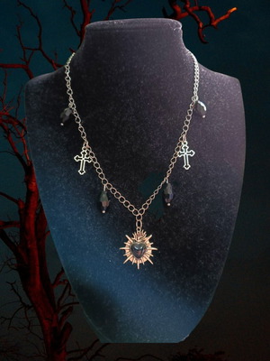 Gothic necklace new with charms and box