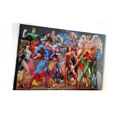 Justice League DC framed puzzle like new 35x50cm wall decoration