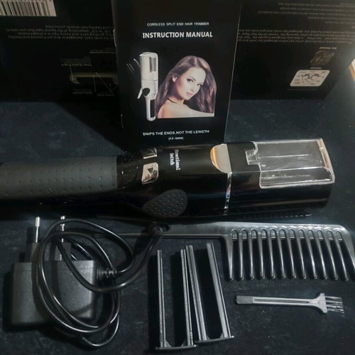 Umate cordless split and hair trimmer like new with gift heatless curls