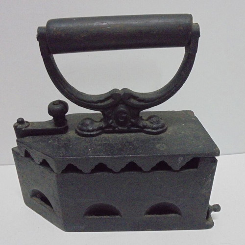 Old cast iron charcoal iron vintage collectible