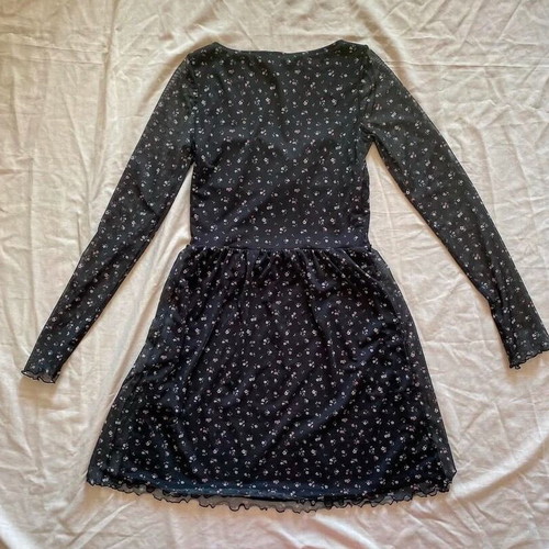 H&M Mini Floral Dress With Mesh Sleeves Like New